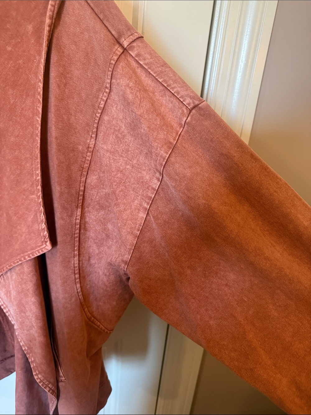 easel mineral Washed Rust Open-Front Cardigan Jacket - Picture 4 of 8